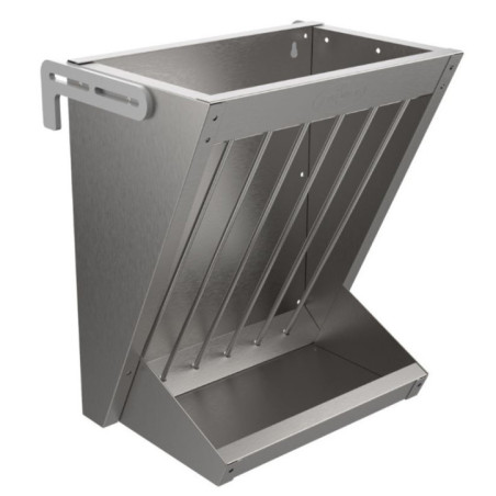 Forrajera Corderos, Cerdo, Ovejas de Chapa Galvanizada 42x28x50 cm | Comedero Ovino Exterior Ganaderia con Ganchos