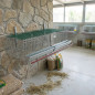 Cage murale pour perdrix et cailles à 4 compartiments 100 x 50 x 21 cm | Cage à perdrix avec grille et mangeoire linéaire