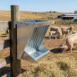 Forrajera Corderos, Cerdo, Ovejas de Chapa Galvanizada 42x28x50 cm | Comedero Ovino Exterior Ganaderia con Ganchos