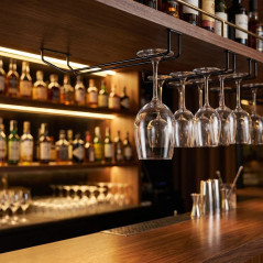 Metallic Black Hanger Support, Stainless Steel, 34 x 10 cm