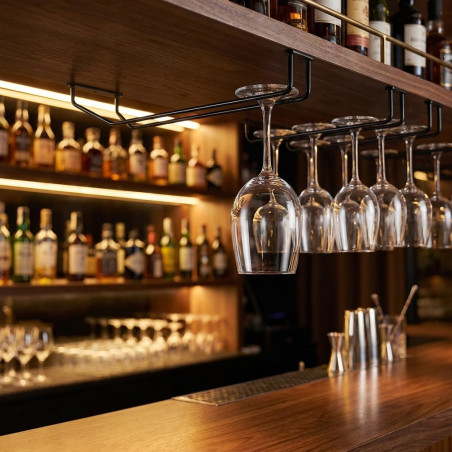 Support de suspension noir métallisé, acier inoxydable, 34 x 10 cm