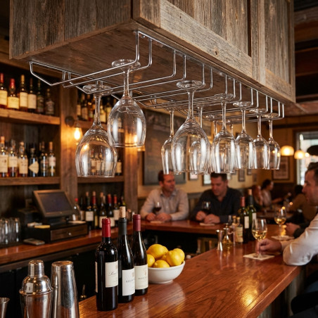 Quadruple chrome hanger support for glasses 34 x 40 cm