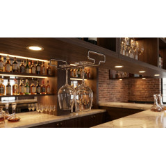 Double chrome hanger support for glasses 34 x 20 cm