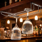 Support de suspension chromé double pour verres 34 x 20 cm