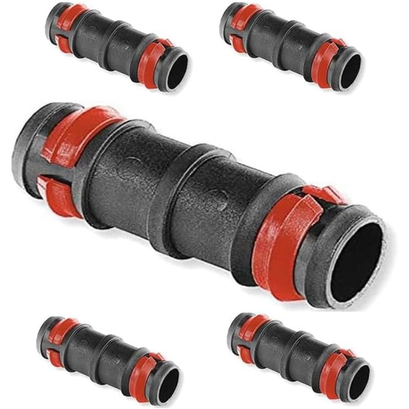 100er-Pack Tropfbewässerungsverbinder 16 mm mit Sicherheitsring | 16-mm-Rohrverbinderhülse | Tropfbewässerungsverbinder für 16-m