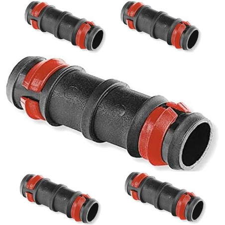 Pacote com 100 Conectores para Irrigação por Gotejamento de 16mm com Anel de Segurança | Manga Conectora para Tubo de 16mm | Con