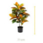 Planta Artificial Croton 77 cm con Macetero | Plantas de Plastico para Decoracion de Jardin Interior y Exterior