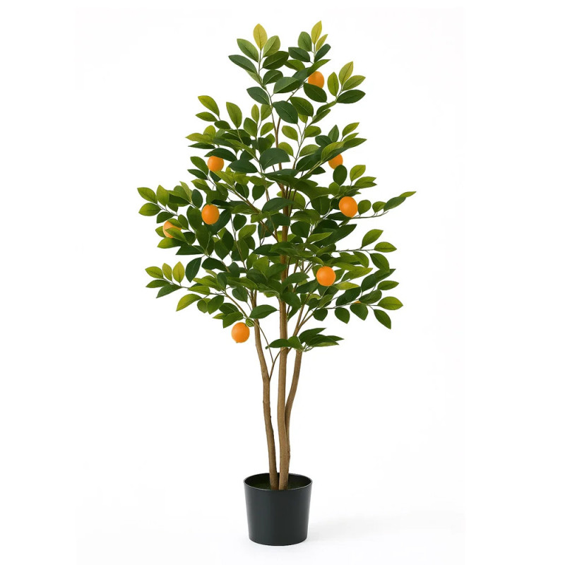 Artificial Orange Tree 120cm with Flowerpot | Plastic Plants for Indoor and Outdoor Garden Decoration