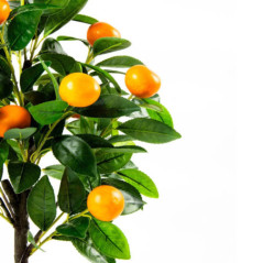 Künstlicher Orangenbaum, 150 cm, mit Blumentopf | Kunststoffpflanze für die Gartendekoration im Innen- und Außenbereich