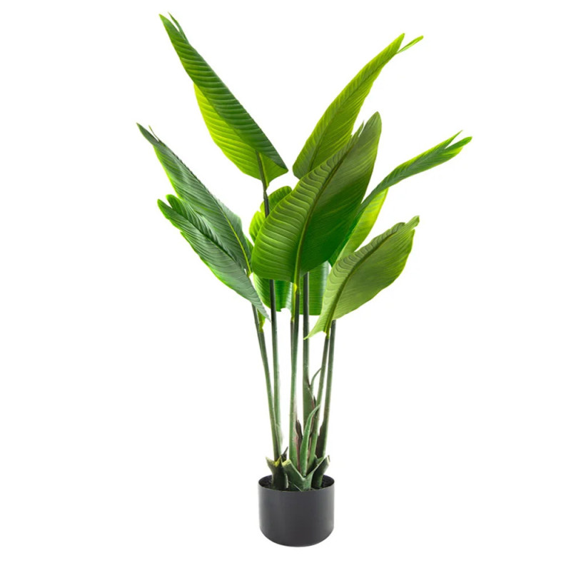 Oiseau de paradis artificiel de 120 cm avec pot | Plantes en plastique pour la décoration intérieure et extérieure