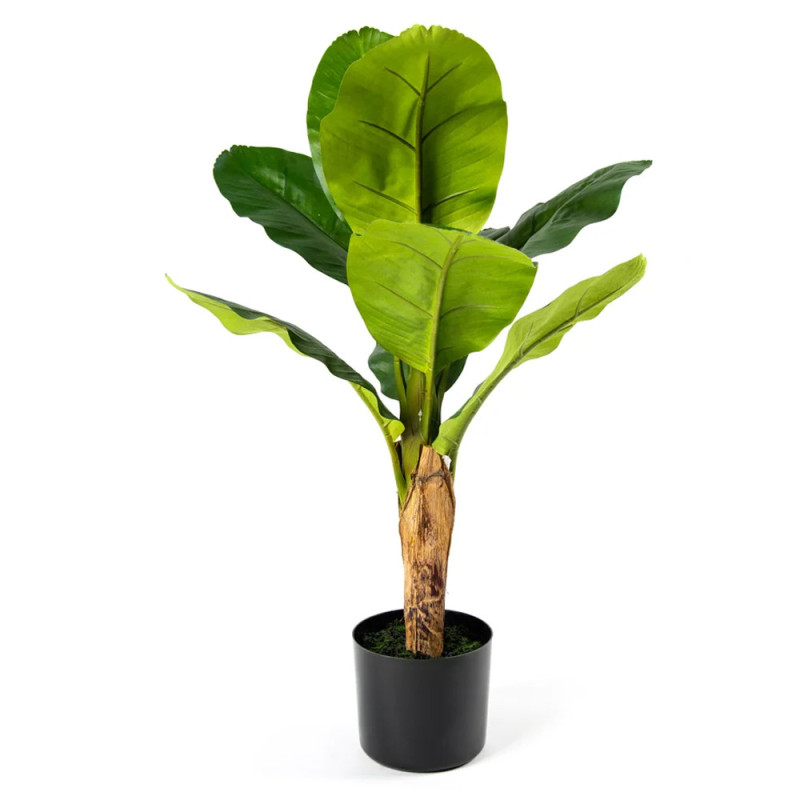 Pianta di banano artificiale da 150 cm con vaso | Piante in plastica per la decorazione di giardini interni ed esterni