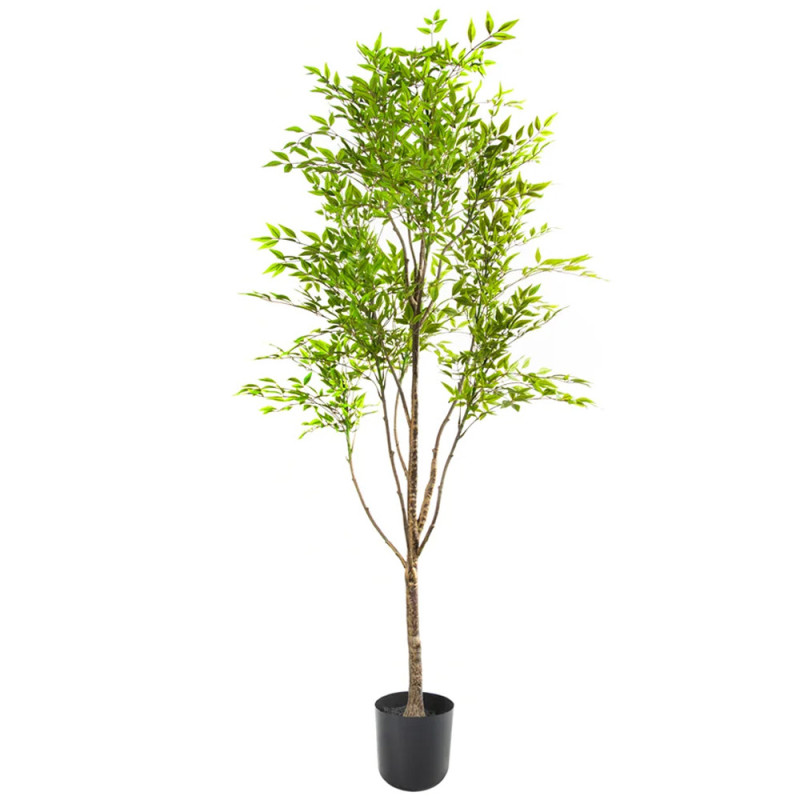 Planta artificial de eucalipto de 190 cm com vaso | Plantas de plástico para decoração de jardins internos e externos