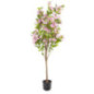 Artificial Pink Almond Tree 150cm with Flowerpot | Plastic Plants for Indoor and Outdoor Garden Decoration