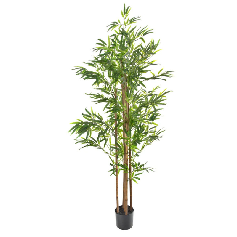 Plante de bambou artificielle de 180 cm avec pot de fleurs | Plantes en plastique pour la décoration intérieure et extérieure