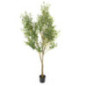 Oliveira artificial de 180 cm com vaso | Plantas de plástico para decoração de jardins internos e externos