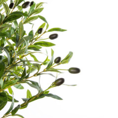 Oliveira artificial de 210 cm com vaso | Plantas de plástico para decoração de jardins internos e externos