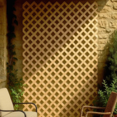 Panneau de treillis en bois sans cadre 100 x 200 cm | Carrés de 4,5 cm | Treillis décoratif pour jardin | Décoration intérieure