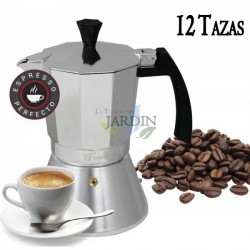 Kaffeemaschine aus Aluminium | Italienische Kaffeemaschine für 12 Tassen, geeignet für Induktion | Espressomaschine | Für alle H