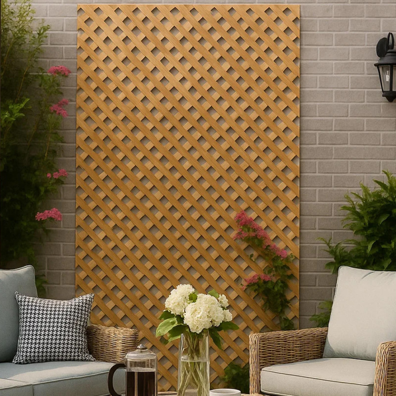 Panneau de treillis en bois sans cadre 100 x 200 cm | Carrés de 4,5 cm | Treillis décoratif pour jardin | Décoration intérieure Panneau de treillis en bois sans cadre 100 x 200 cm | Carrés de 4,5 cm | Treillis décoratif pour jardin | Décoration intérieure
