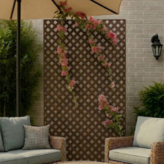 Panel de Celosia PVC Sin Marco 100x200cm | Cuadros 1,8cm | Celosia Marron Decorativa Jardin | Decoracion de Ambientes