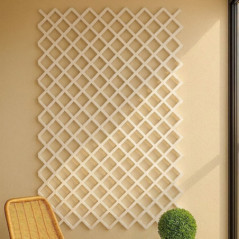 Panel de Celosia PVC Sin Marco 100x200cm | Cuadros 4,5cm | Celosia Blanco Decorativa Jardin | Decoracion de Ambientes