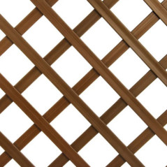 Rahmenloses PVC-Gitterpaneel 100 x 200 cm | 4,5 cm Maschenweite | Braunes Gartengitter | Raumdekoration