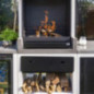 Cassetto con griglia per barbecue e moduli Kitaway 74,5×56,5×80 cm | Cassetto in acciaio nero per cucina da esterno e barbecue