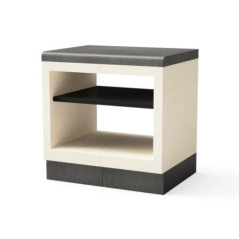 Kitaway Module de banc de barbecue encastrable 84×63×85 cm | Base blanche/noire pour barbecue de jardin extérieur