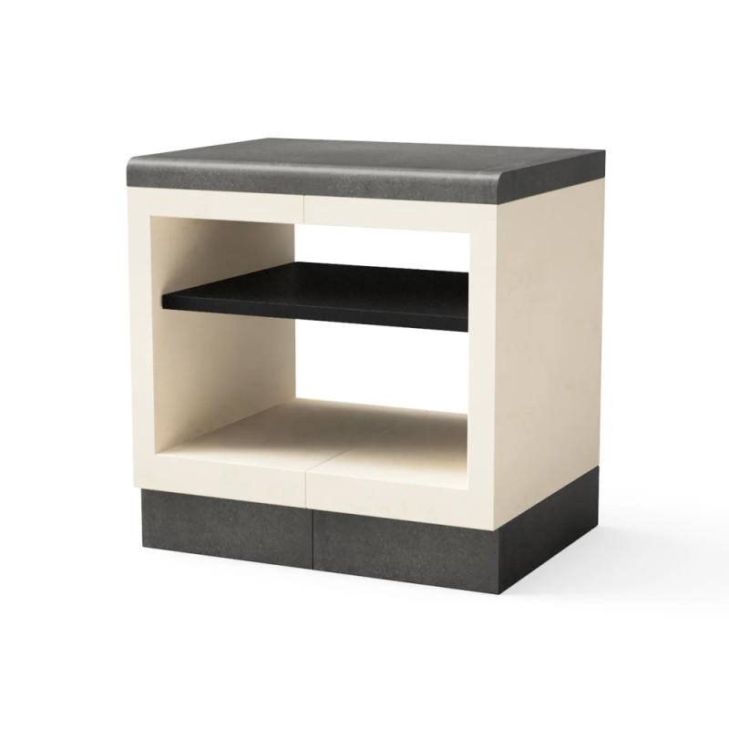 Kitaway Module de banc de barbecue encastrable 84×63×85 cm | Base blanche/noire pour barbecue de jardin extérieur