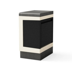 Kitaway Cestino per rifiuti da incasso per barbecue, 63x42x85 cm | Base bianca/grigia per barbecue da giardino