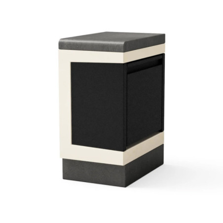 Kitaway 63x42x85 cm Built-in Barbecue Waste Bin | White/Grey Base for Outdoor Garden Barbecue