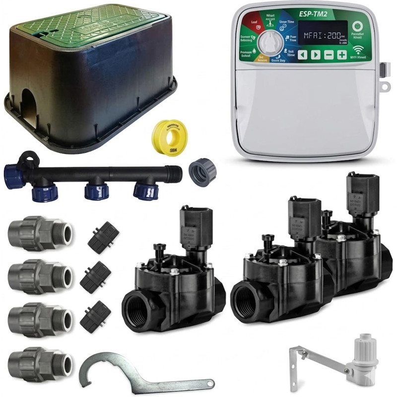 Rain Bird professional automatic irrigation kit with 3 zones 24v