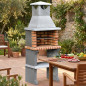 Luna 74x47x190 cm Built-in Barbecue with 54x30 cm Grill | Concrete and Brick Barbecue