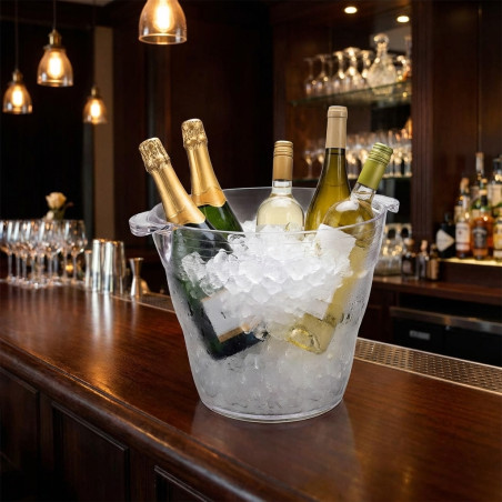 Cubo Enfriabotellas Acrilico 10 Litros | Transparente y Resistente | Ideal Para Vinos y Bebidas | Facil De Usar