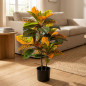 Pianta di croton artificiale da 77 cm con vaso | Piante in plastica per la decorazione di giardini interni ed esterni
