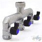 Triple Garden Tap 3/4" x 3/4" x 3/4" Brass | Vertical Water Tap with 3 Outlets | Hose Connection and Outdoor Irrigation