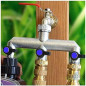 Torneira tripla para jardim, 3/4" x 3/4" x 3/4", em latão | Torneira vertical com 3 saídas | Conexão para mangueira e irrigação