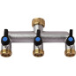 Triple Garden Tap 3/4" x 3/4" x 3/4" Brass | Vertical Water Tap with 3 Outlets | Hose Connection and Outdoor Irrigation
