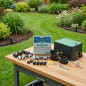 Kit de irrigação automática Hunter 24V de 2 zonas para tubulação de 25 mm | Inclui programador, válvulas solenoides e acessórios Kit de irrigação automática Hunter 24V de 2 zonas para tubulação de 25 mm | Inclui programador, válvulas solenoides e acessórios
