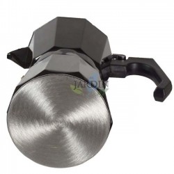 Schwarze Aluminium-Kaffeemaschine | Italienische Kaffeemaschine für 9 Tassen, geeignet für Induktion | Espressomaschine | Für al