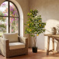 Citronnier artificiel de 120 cm avec pot | Plantes en plastique pour la décoration intérieure et extérieure
