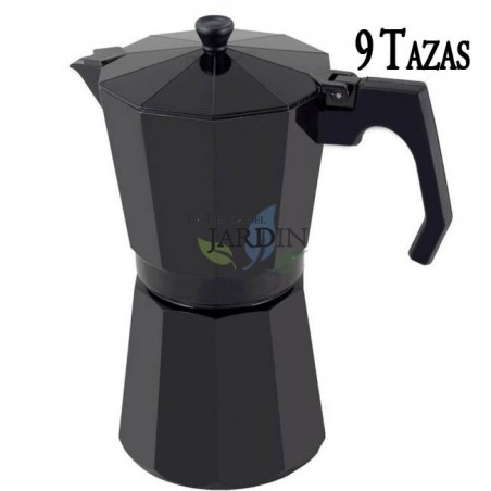 Cafetière à induction en aluminium noir 9 tasses