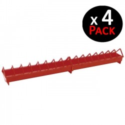 Mangeoire à poules en plastique à larges mailles, 1 mètre. Lot de 4 unités.