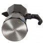 Cafetière en aluminium noir | Cafetière italienne 12 tasses compatible induction | Machine à expresso | Convient à toutes les pl