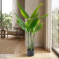 Planta Artificial Ave del Paraiso 120 cm con Macetero | Plantas de Plastico para Decoracion de Jardin Interior y Exterior