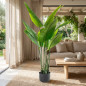 Planta artificial Ave-do-Paraíso de 150 cm com vaso | Plantas de plástico para decoração de jardins internos e externos