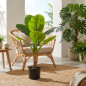 Planta artificial de banana de 86 cm com vaso | Plantas de plástico para decoração de jardins internos e externos