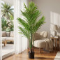 Palmeira artificial de 150 cm com vaso | Plantas de plástico para decoração de jardins internos e externos