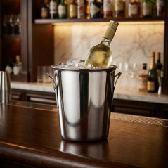 Bottle Cooler Ice Bucket with Welded Handles, Stainless Steel, 4.25 litres.
