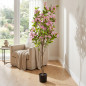 Artificial Pink Almond Tree 150cm with Flowerpot | Plastic Plants for Indoor and Outdoor Garden Decoration